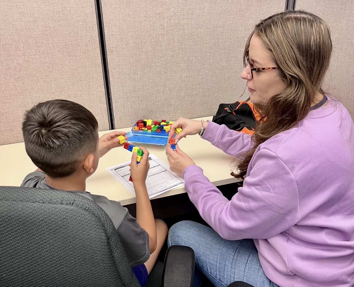 ABA therapist in Classroom with child in Kendall, FL